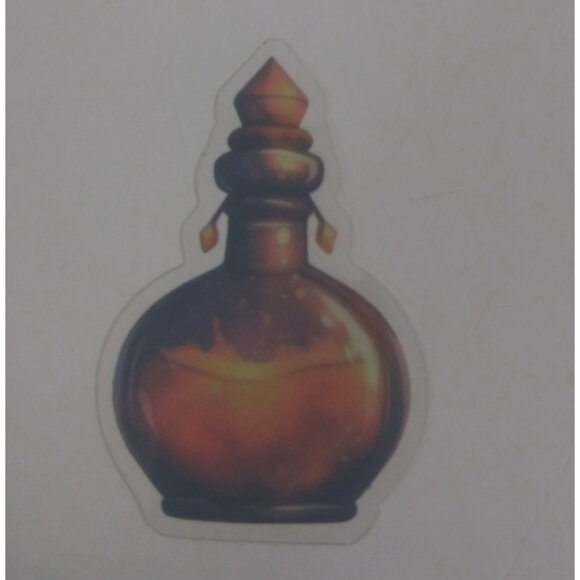 10/$10 Gold Bottle Of Potion Transparent Sticker 2.25" x 1.5" (AK) - Picture 2 of 2